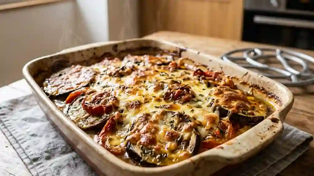 Gratin d'aubergines fondant à la provençale - Photo de présentation