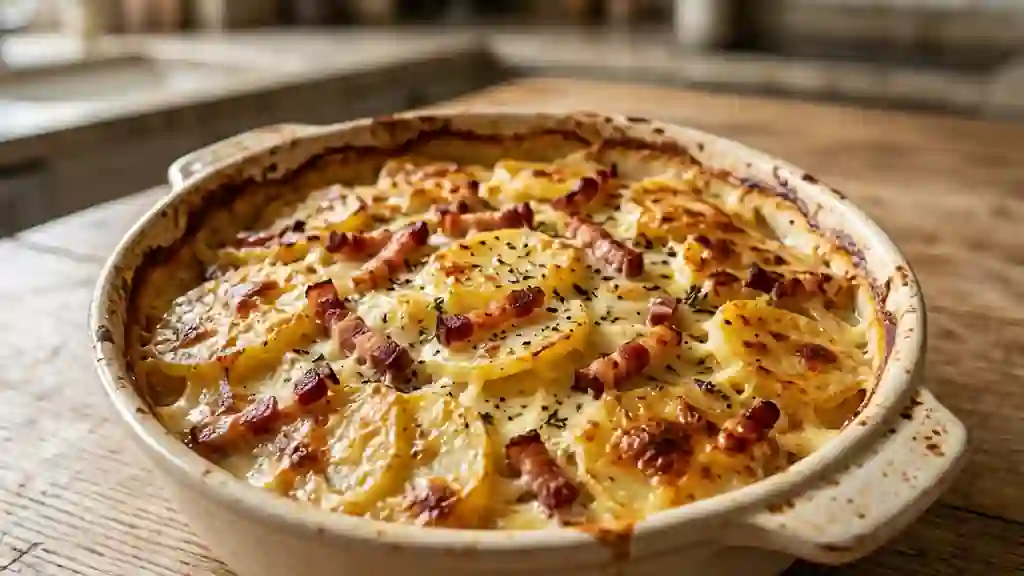 Gratin dauphinois onctueux aux lardons - Photo de présentation