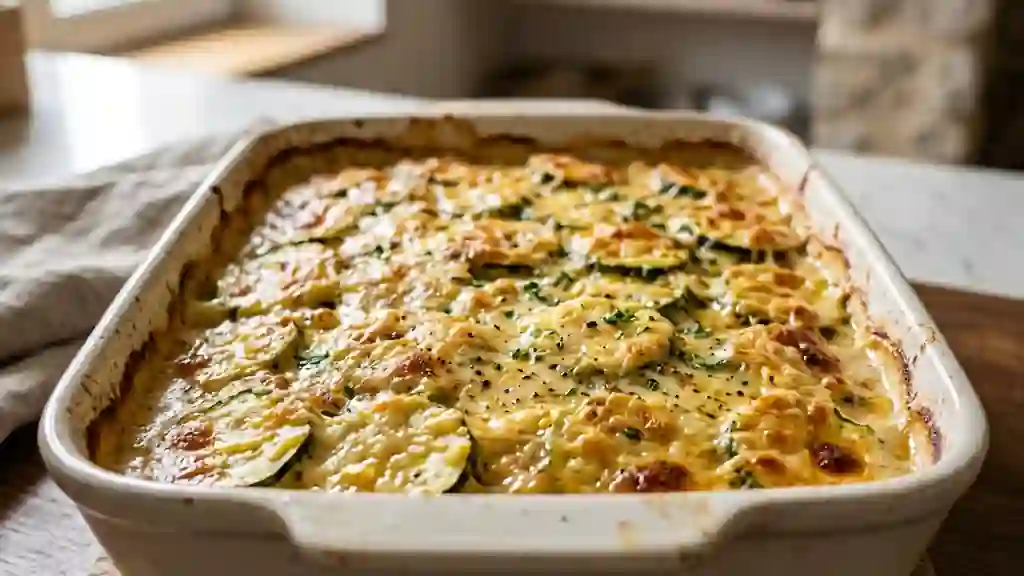 Gratin de courgettes fondant et crémeux - Photo de présentation
