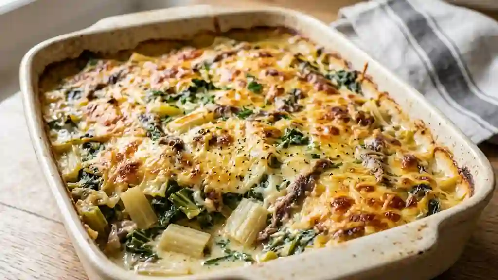 Gratin de blettes crémeux aux anchois - Photo de présentation
