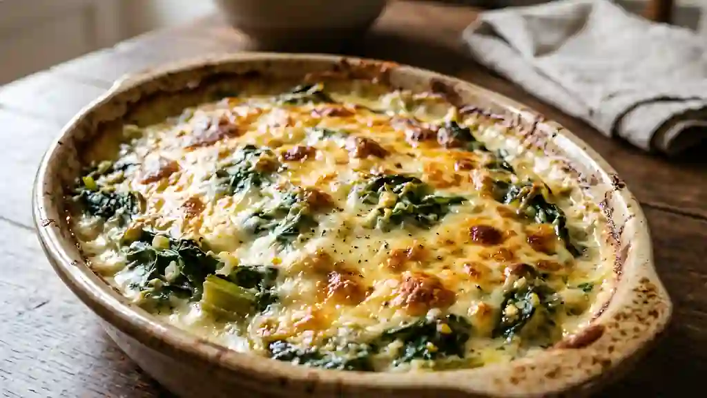 Gratin de blettes fondant et sa croûte dorée - Photo de présentation