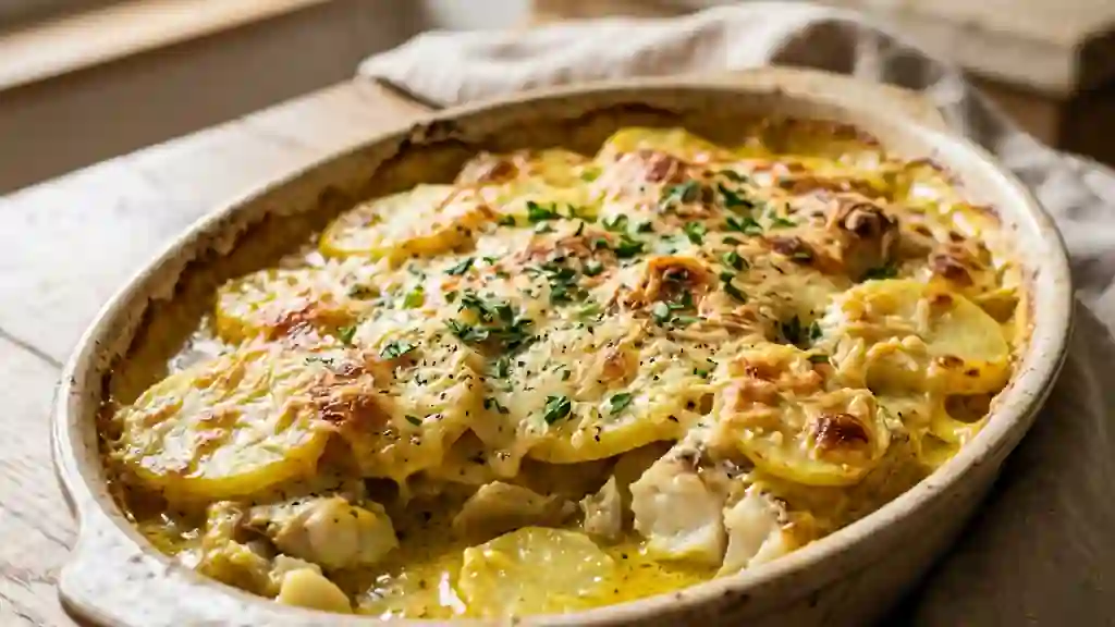 Gratin de cabillaud au curry fondant - Photo de présentation