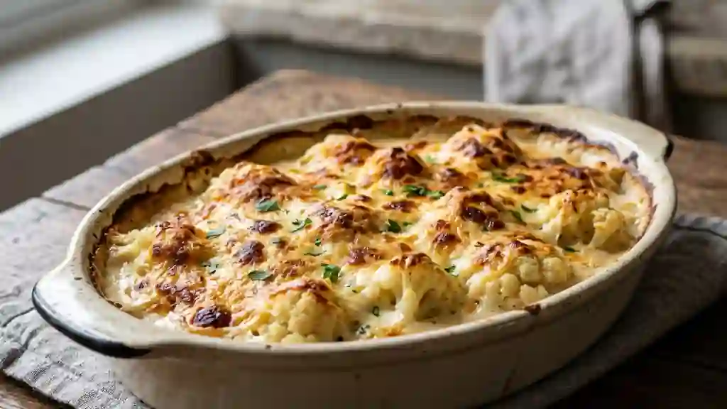 Gratin de chou-fleur fondant et muscade - Photo de présentation