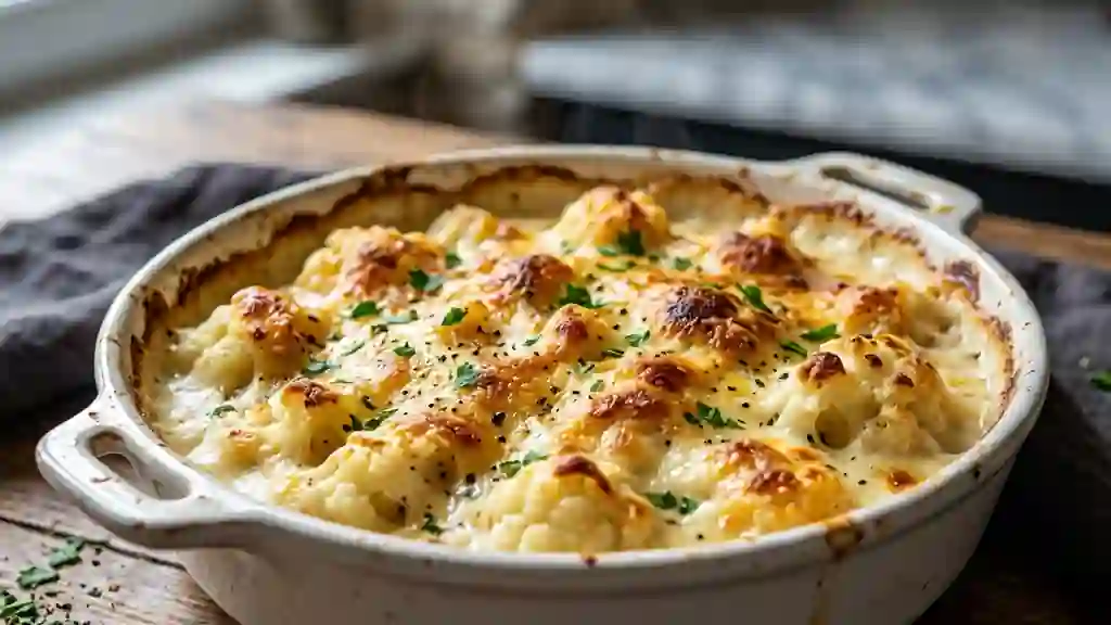 Gratin de chou-fleur fondant et muscadé - Photo de présentation