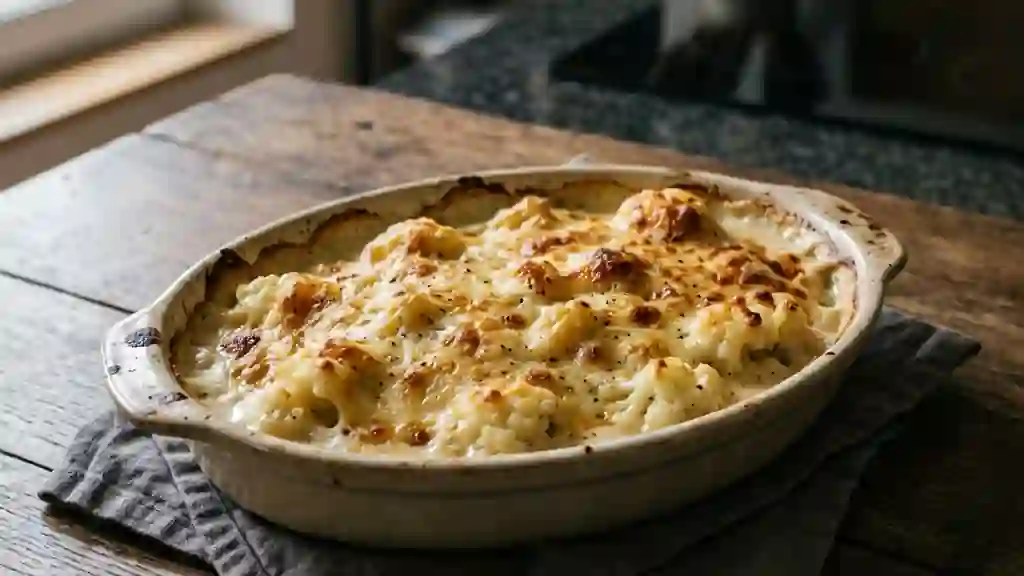 Gratin de chou-fleur fondant et léger - Photo de présentation