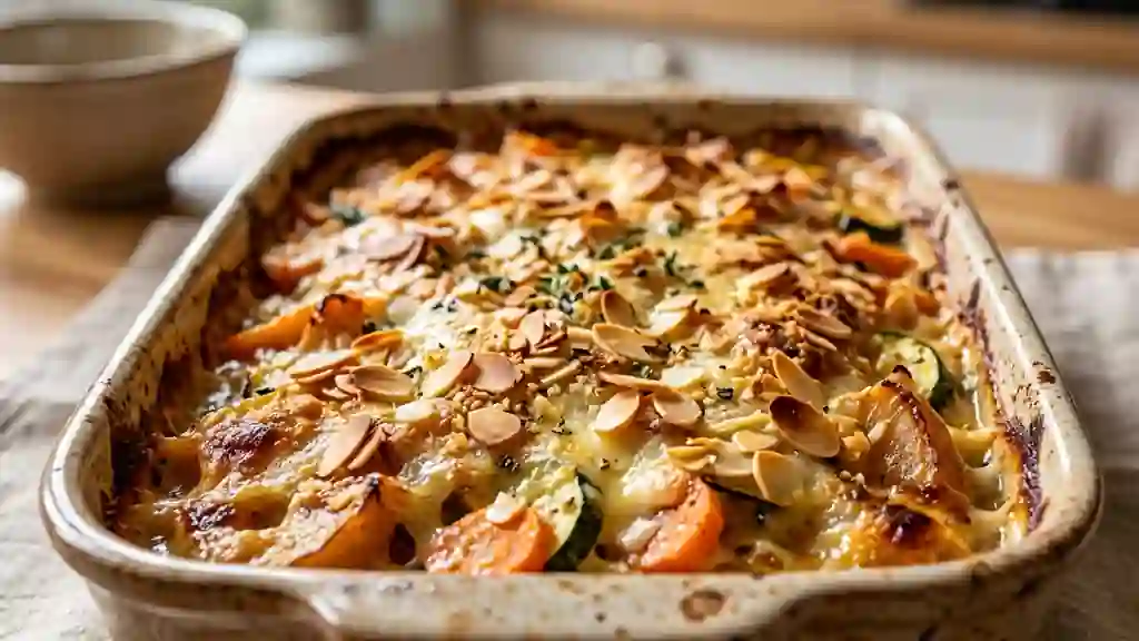 Gratin de coings et légumes aux amandes - Photo de présentation