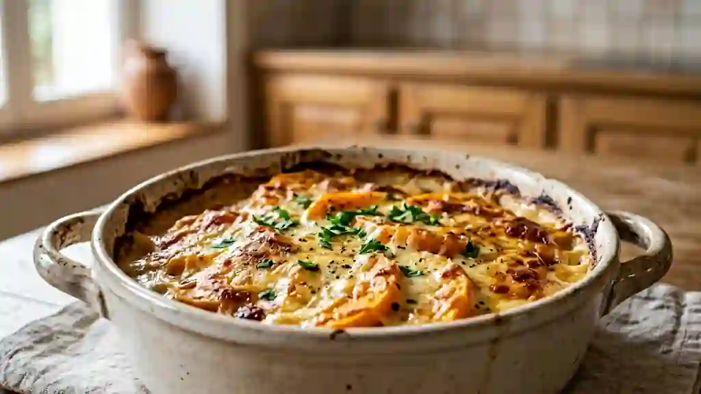 Gratin de courge onctueux et sa croûte dorée - Photo de présentation