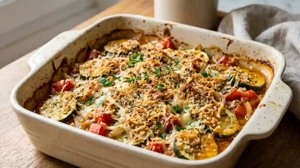 Gratin de courgettes fondant au parmesan - Photo de présentation