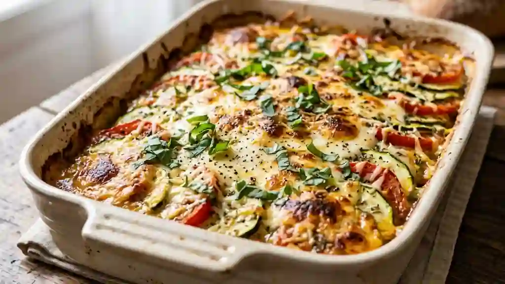 Gratin de courgettes fondant à la mozzarella - Photo de présentation