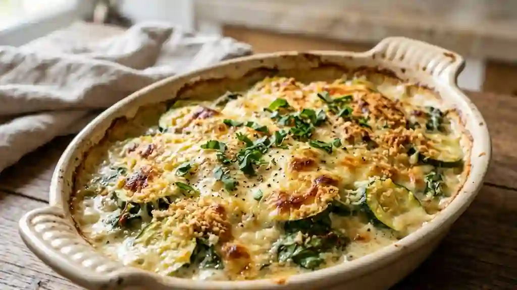 Gratin de courgettes fondu à l'oseille - Photo de présentation