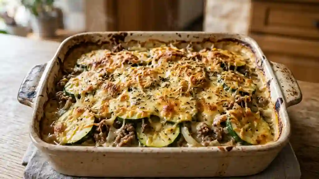 Gratin de courgettes au bœuf fondant - Photo de présentation