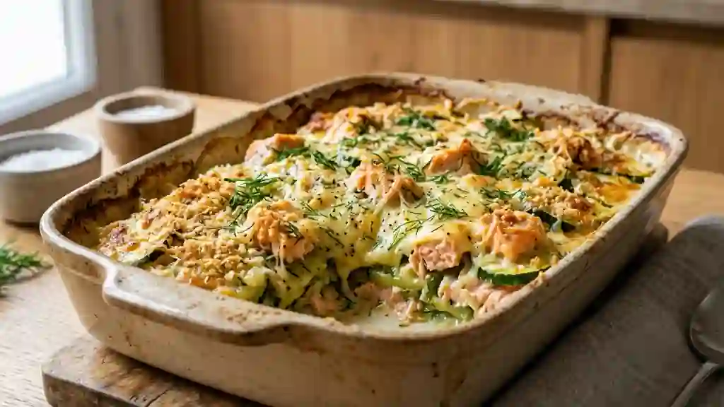 Gratin Fondant Courgettes, Saumon et Aneth - Photo de présentation
