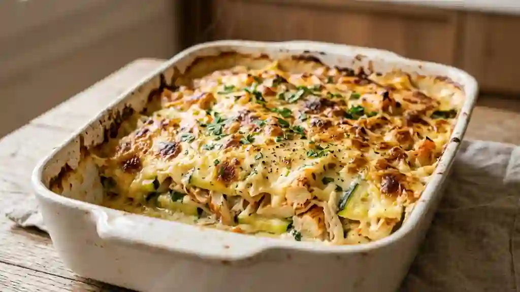 Gratin fondant courgette et surimi - Photo de présentation