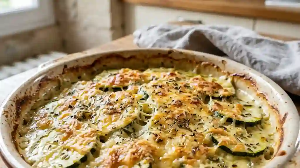Gratin de courgettes crémeux à l'ail - Photo de présentation