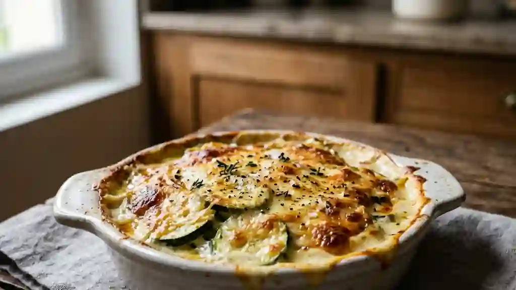 Gratin de courgettes fondant et doré - Photo de présentation