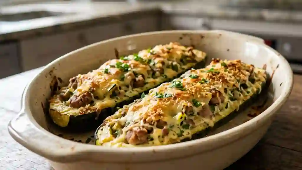 Courgettes farcies à la cervelle fondante - Photo de présentation