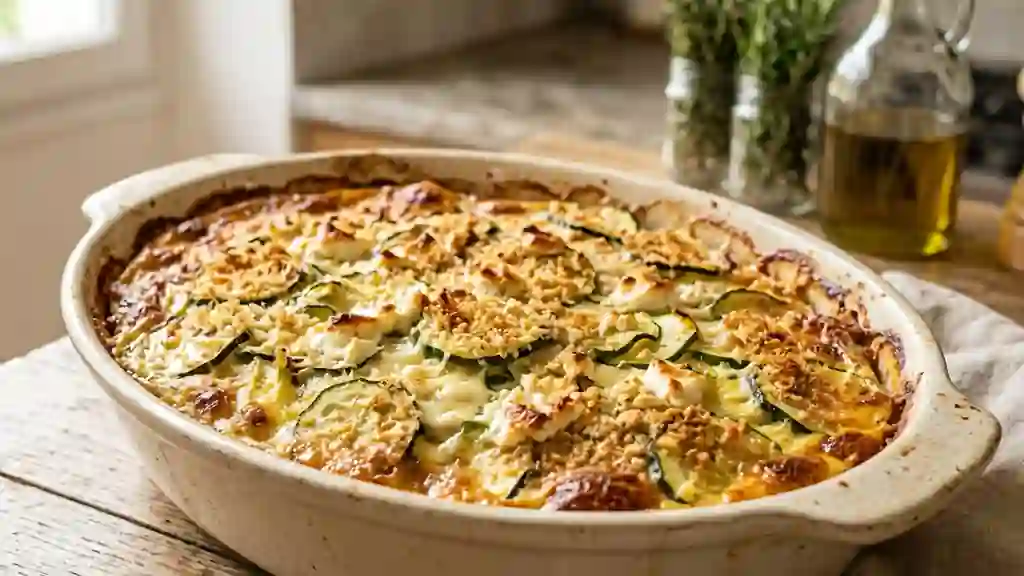 Gratin de courgettes fondant au chèvre frais - Photo de présentation