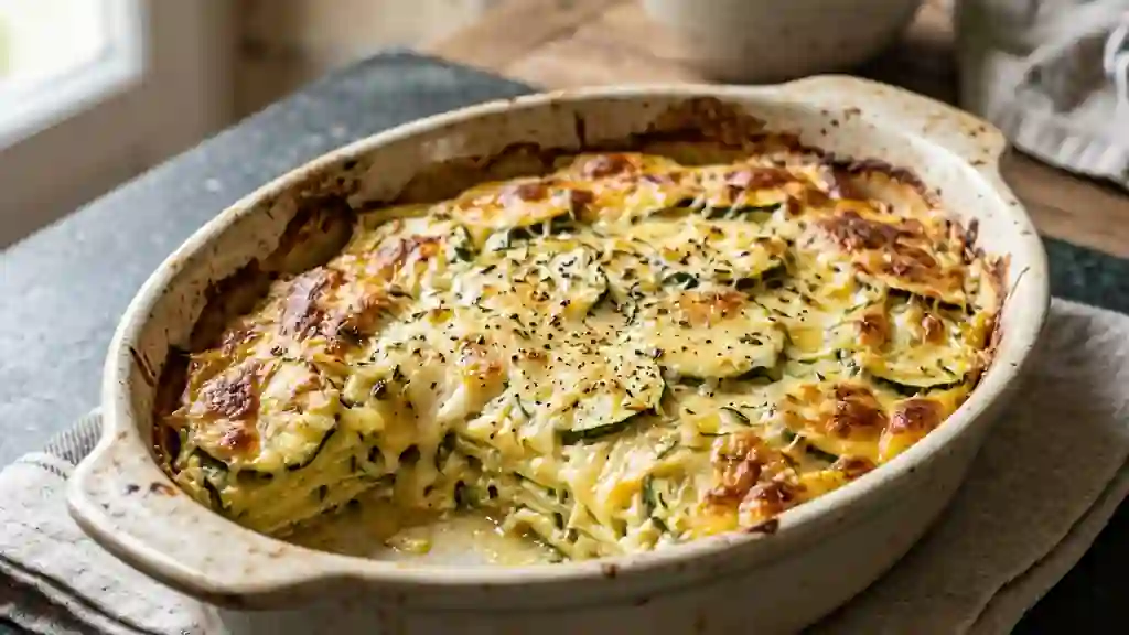 Gratin de courgettes fondant et muscadé - Photo de présentation