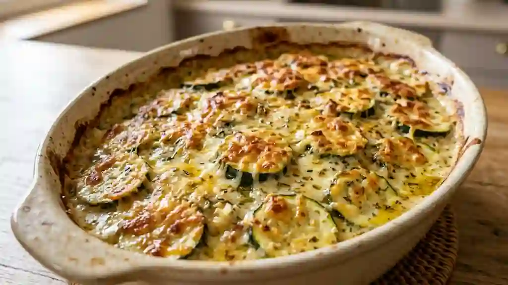 Gratin de courgettes fondant et aillé - Photo de présentation