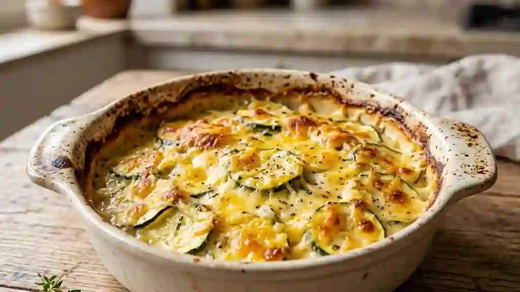 Gratin de courgettes ail et crème - Photo de présentation