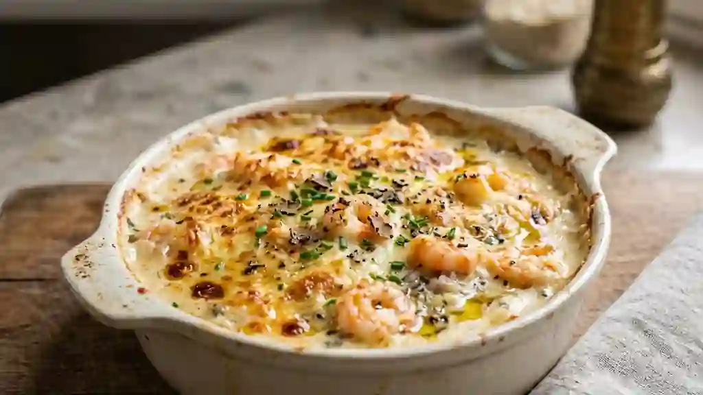 Crevettes gratinées à la truffe fondante - Photo de présentation