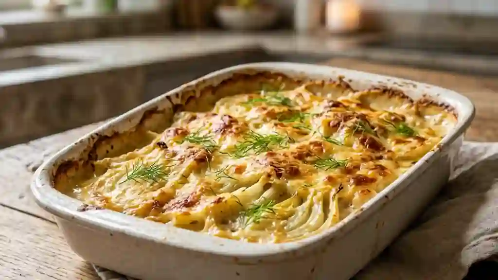 Fenouil gratiné à la crème et muscade - Photo de présentation