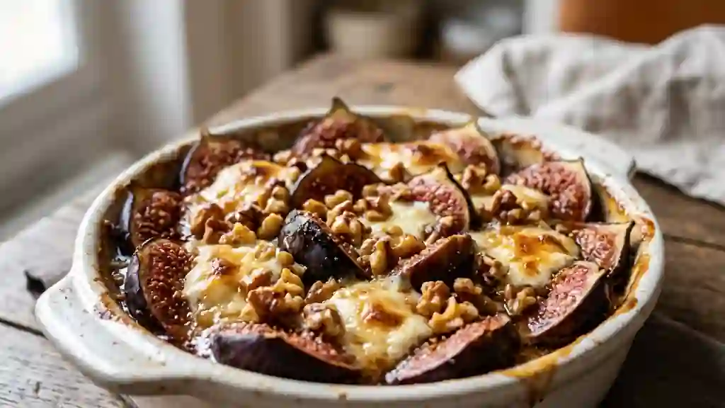 Figues rôties, miel et éclats de noix - Photo de présentation