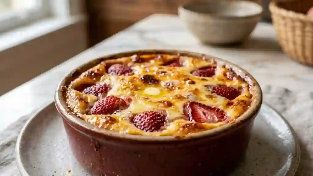 Gratin de fraises fondant et vanillé - Photo de présentation