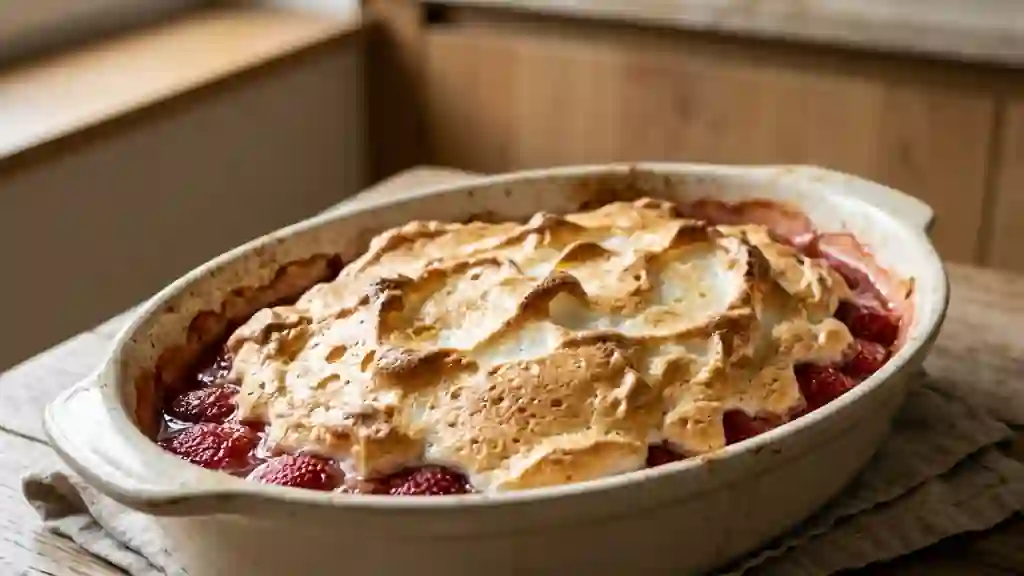 Gratin de fraises et meringue croquante - Photo de présentation