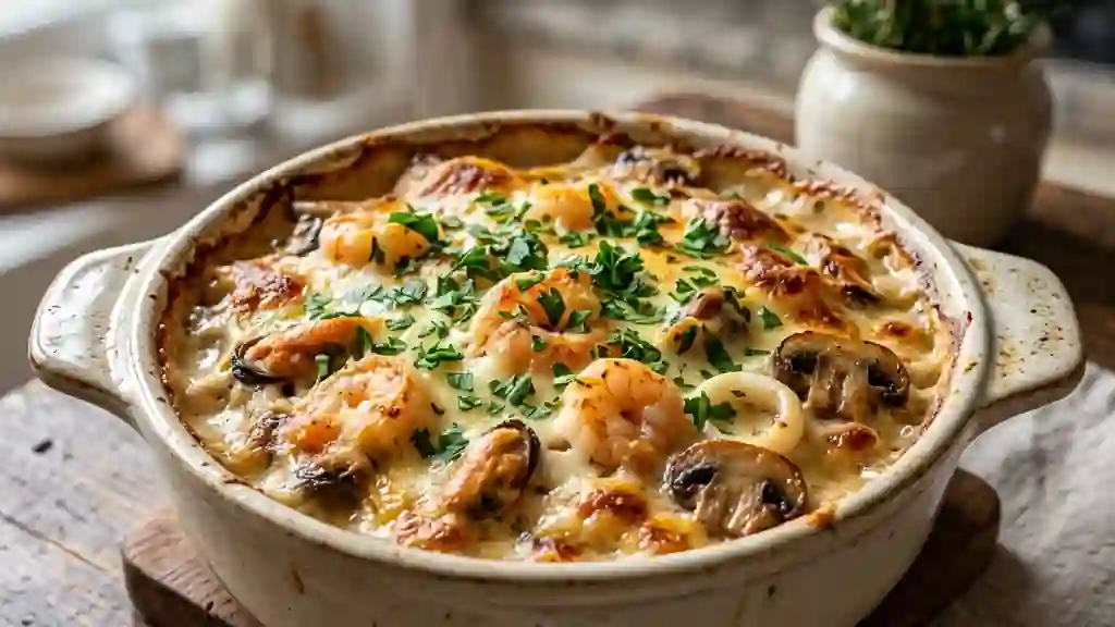 Gratin iodé aux champignons et crème - Photo de présentation