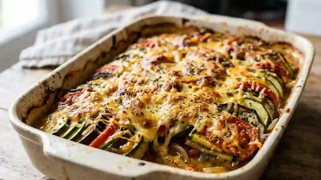 Gratin de légumes d'été fondant et gratiné - Photo de présentation