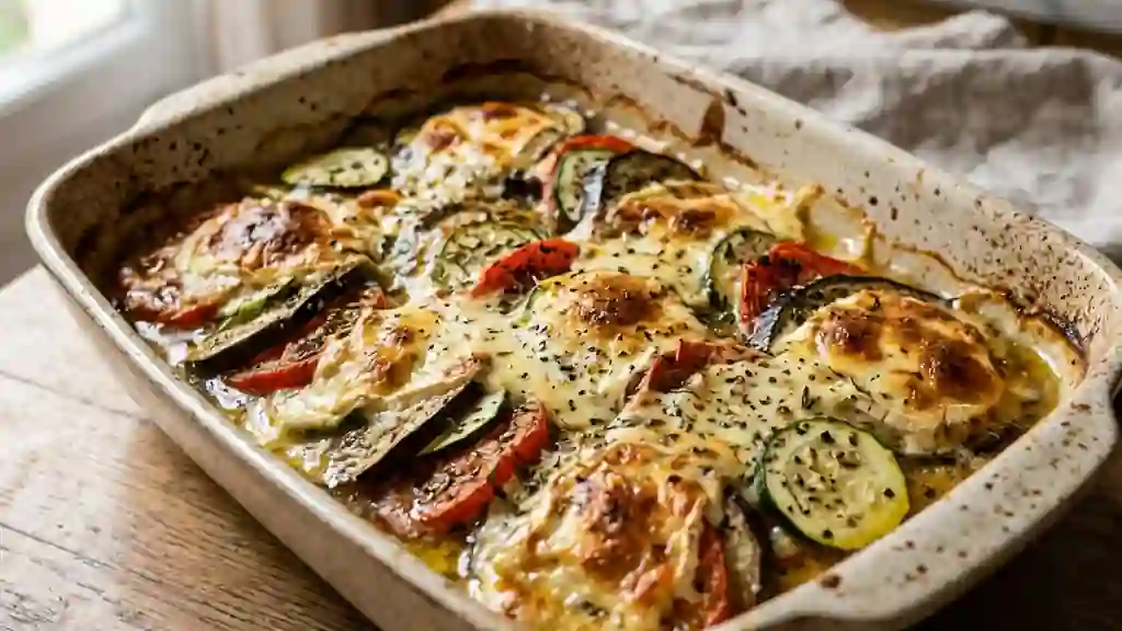 Gratin de légumes fondants au chèvre frais - Photo de présentation