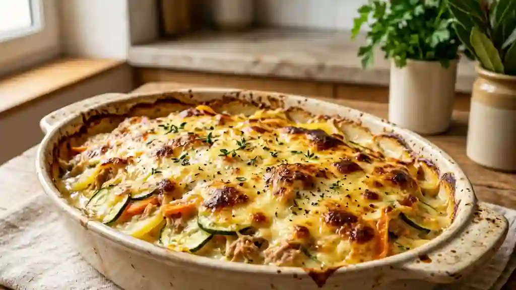 Gratin fondant de légumes et thon - Photo de présentation