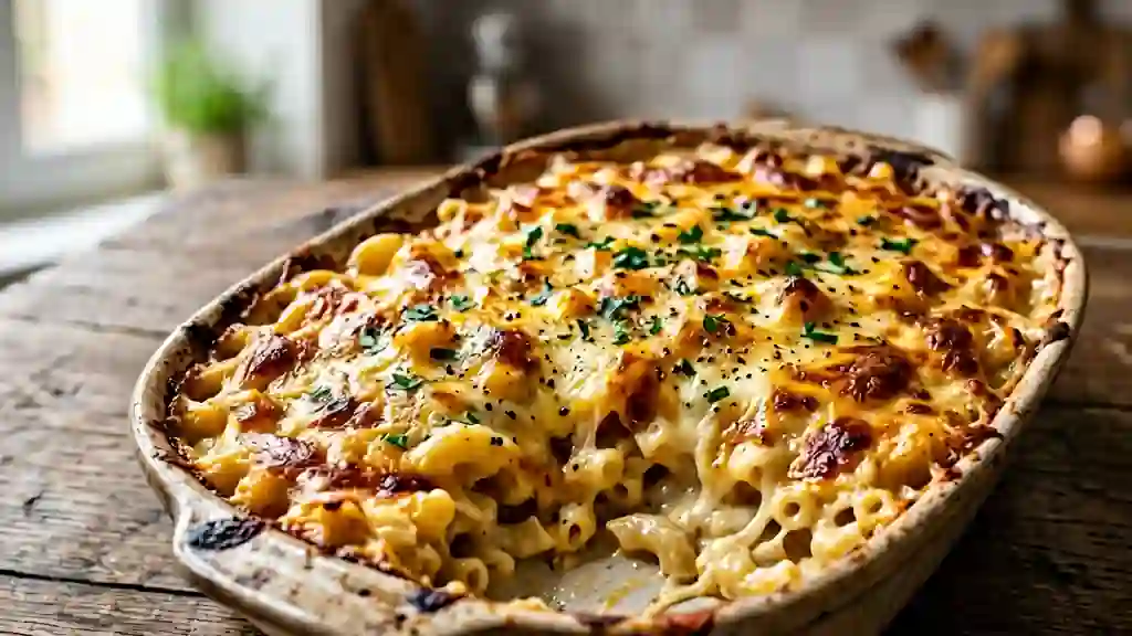 Macaroni fondants au trio de fromages - Photo de présentation
