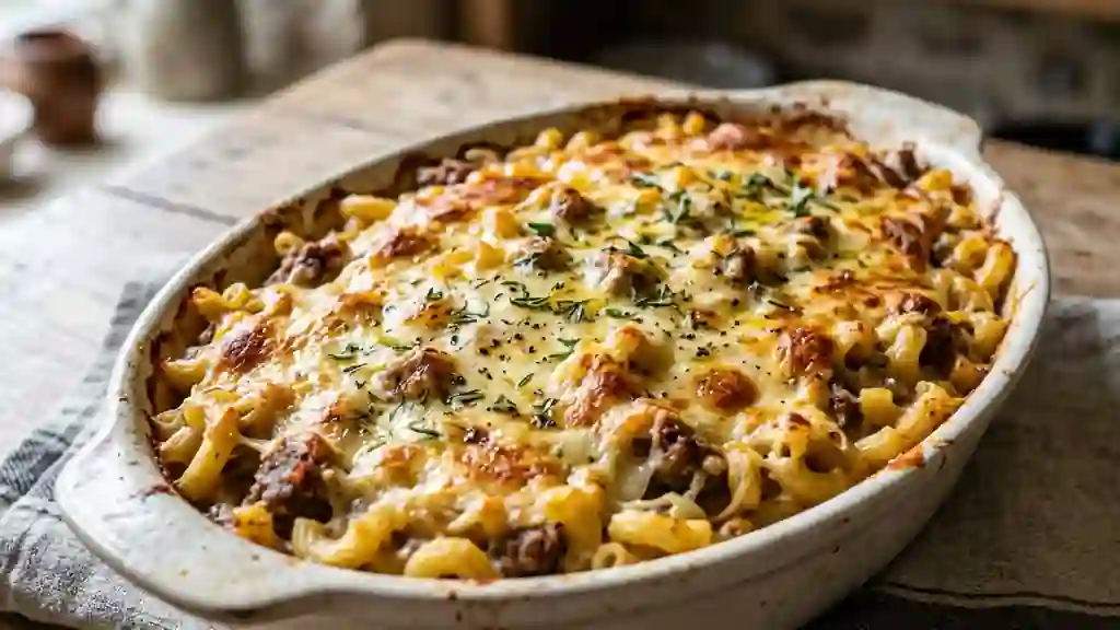 Macaronis gratinés à l'agneau fondant - Photo de présentation