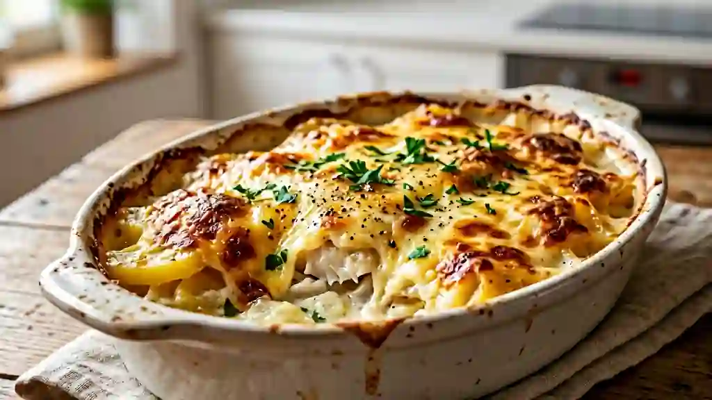 Gratin de morue à la normande fondant - Photo de présentation