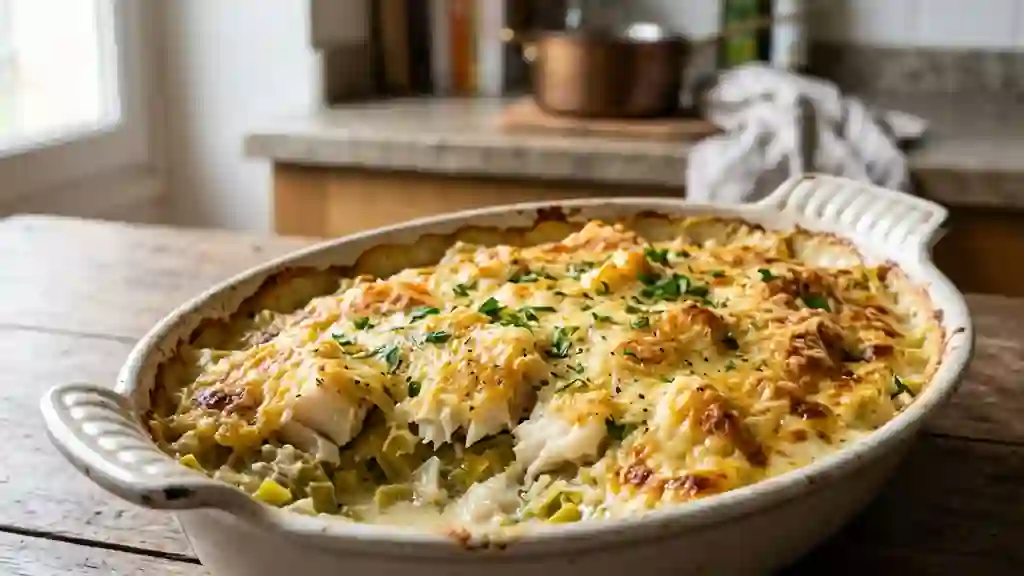 Gratin de morue fondant aux poireaux - Photo de présentation