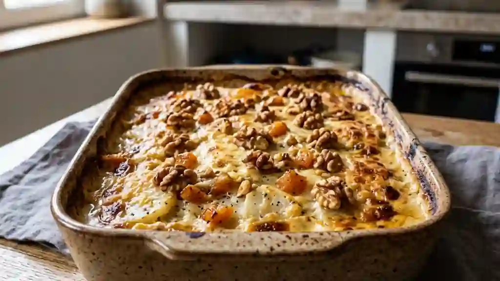 Gratin de navets fondant au croquant de noix - Photo de présentation