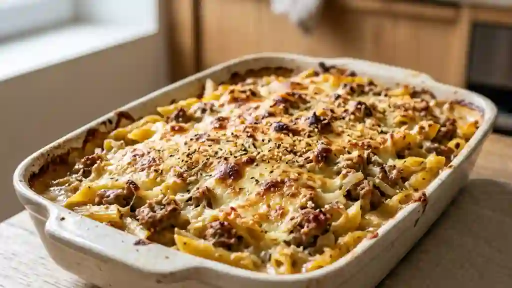 Gratin de Pâtes Fondant à la Chair à Saucisse - Photo de présentation