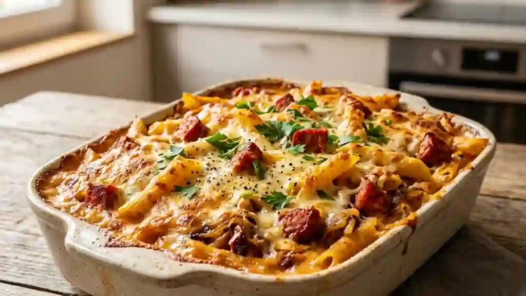Pâtes au chorizo gratinées et ultra-crémeuses - Photo de présentation