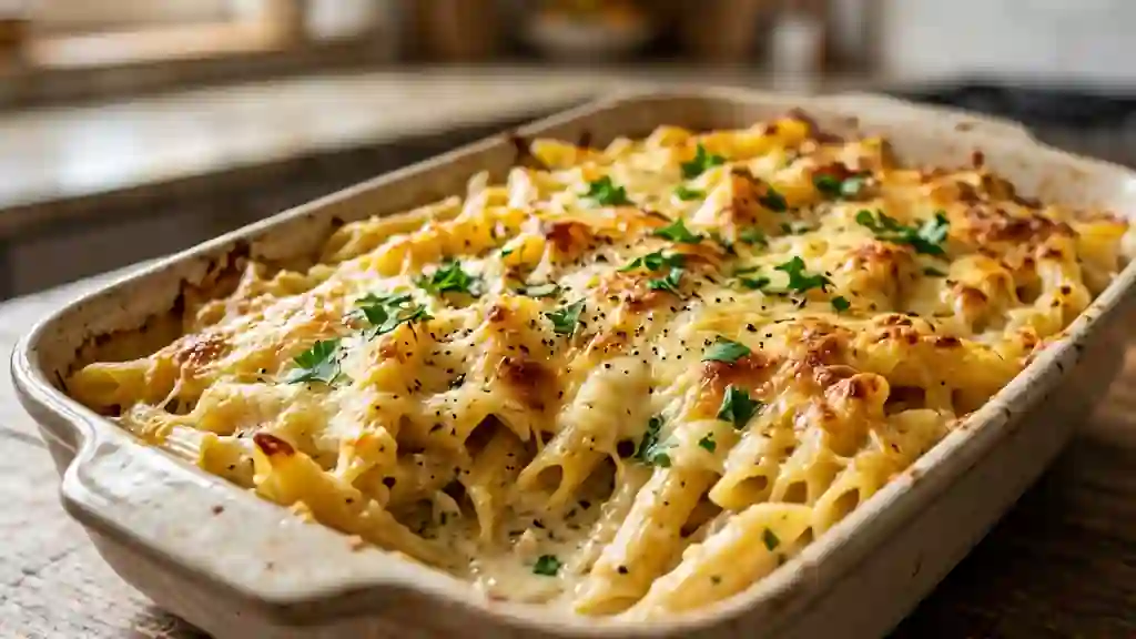 Penne à l'ail : le gratin crémeux et doré - Photo de présentation
