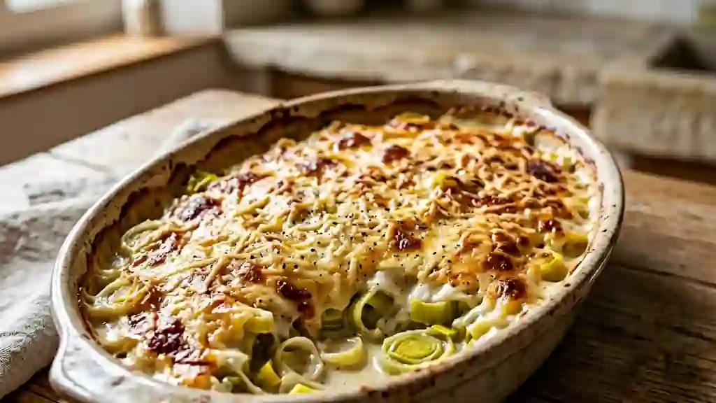 Gratin de poireaux fondants à la béchamel - Photo de présentation