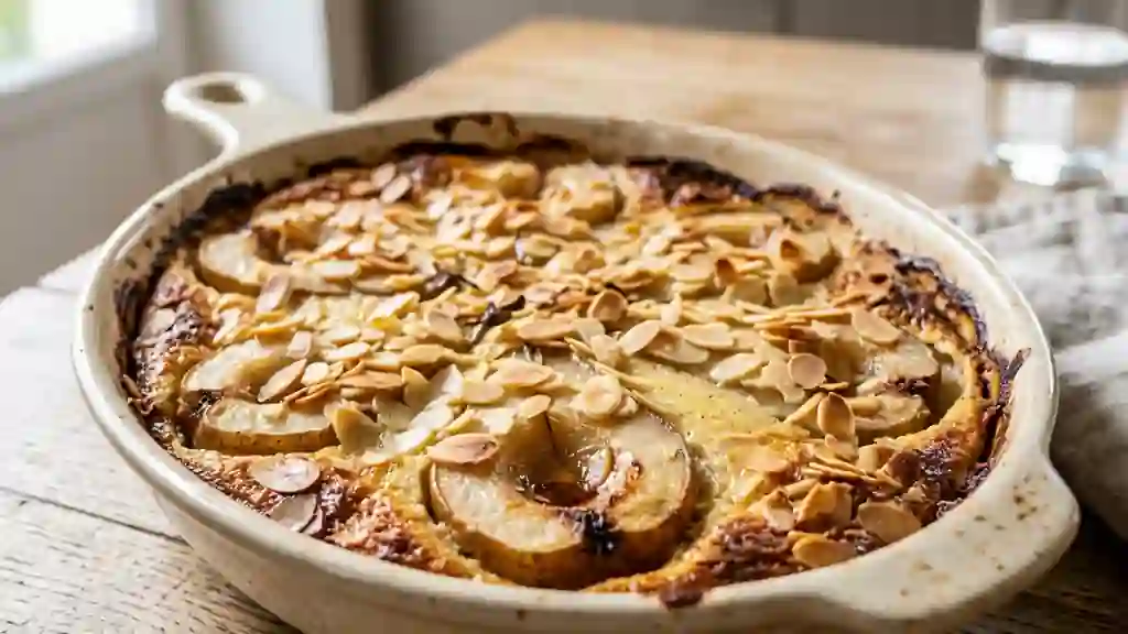 Gratin de poires fondant aux amandes - Photo de présentation