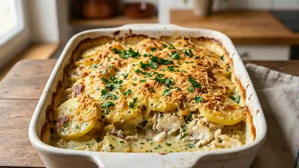 Gratin de poisson fondant et doré - Photo de présentation