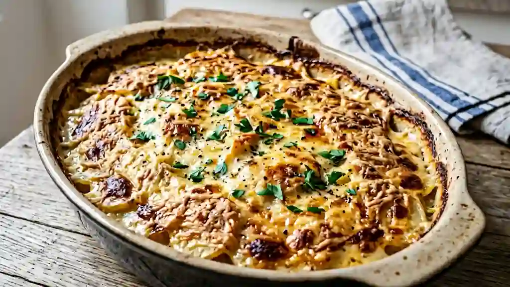 Gratin de pommes de terre crémeux et doré - Photo de présentation