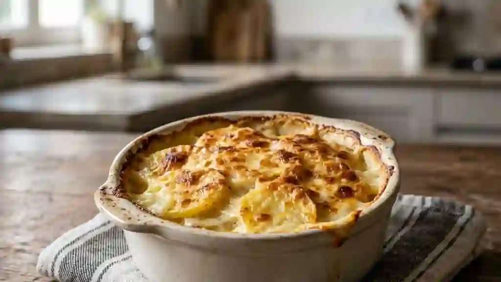 Gratin de pommes de terre fondant et doré - Photo de présentation