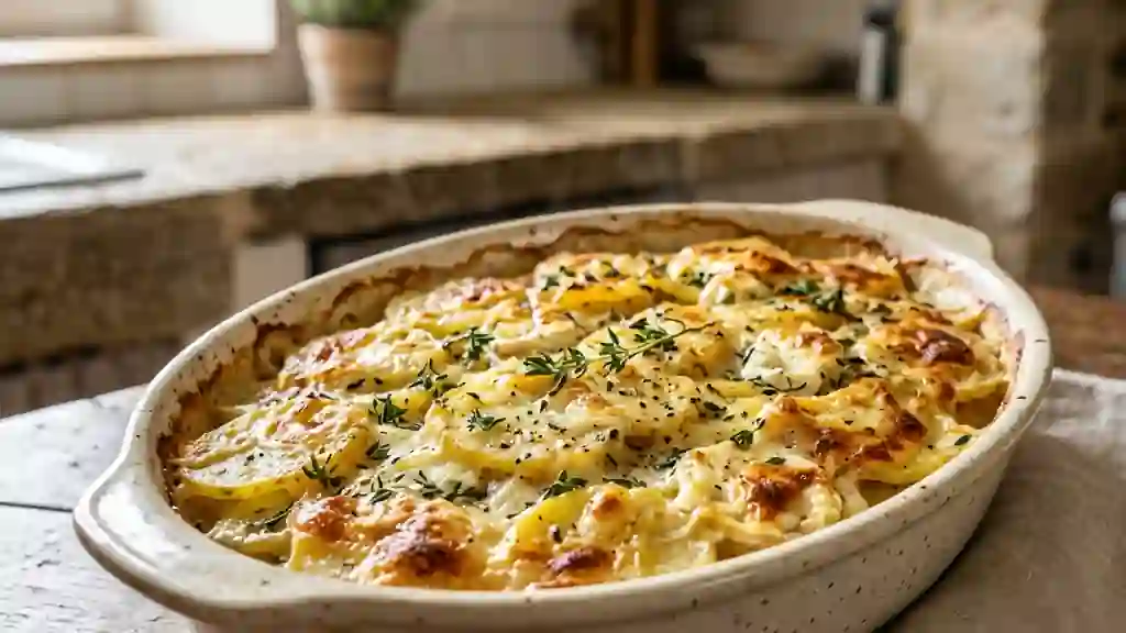Gratin de pommes de terre fondant au chèvre - Photo de présentation