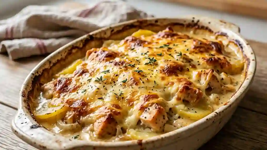 Gratin de poulet au cidre et crème onctueuse - Photo de présentation