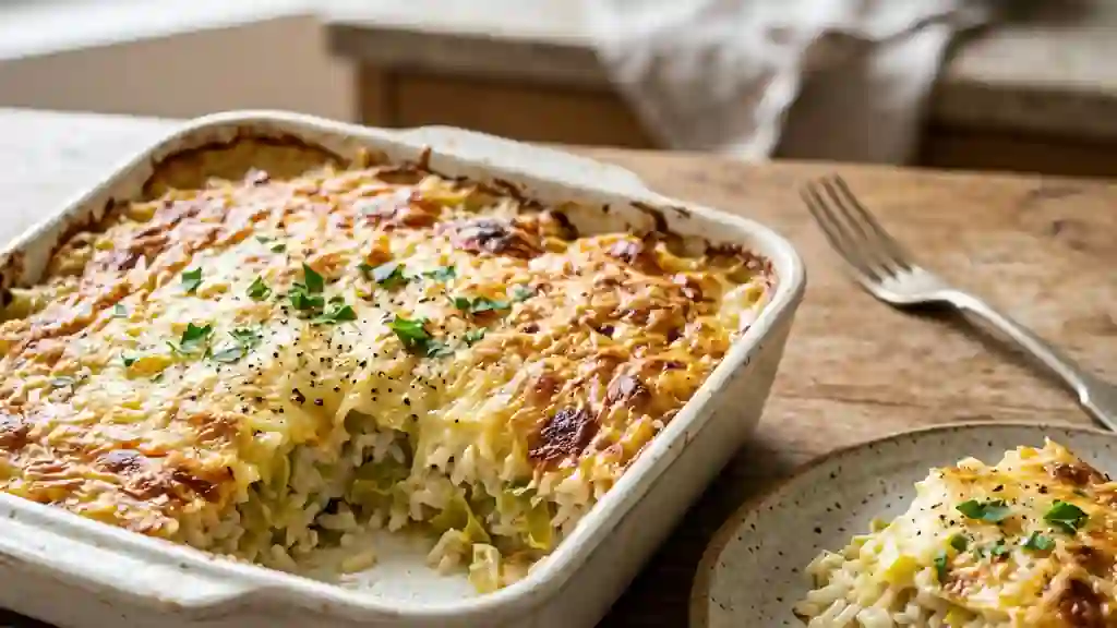 Riz gratiné aux poireaux fondants - Photo de présentation