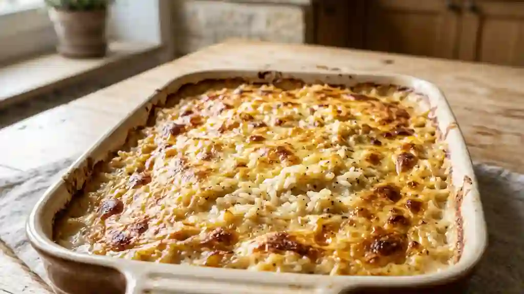 Gratin de riz fondant et muscade - Photo de présentation